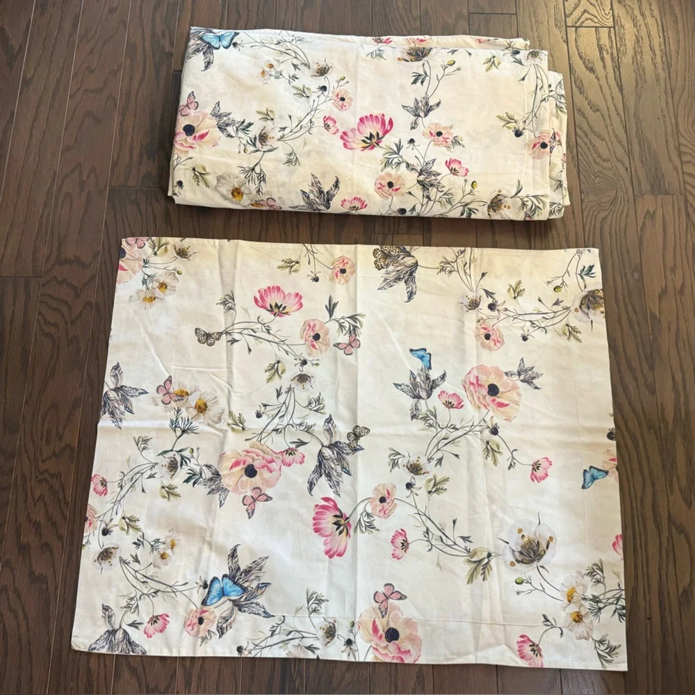 Pottery Barn Monique Lhuillier Tuileries Organic Duvet Cover Set Full/Qu…